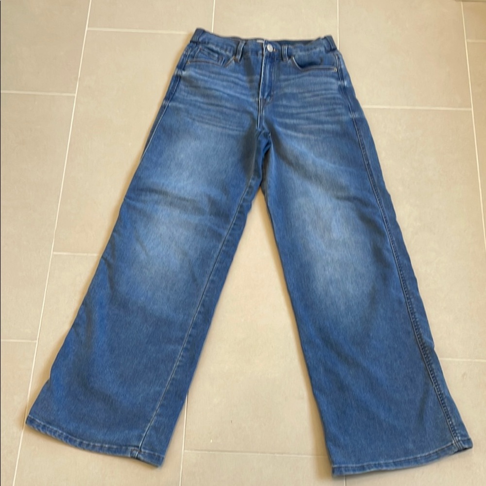 High Rise Wide-Leg Super Stretch Blue Jeans